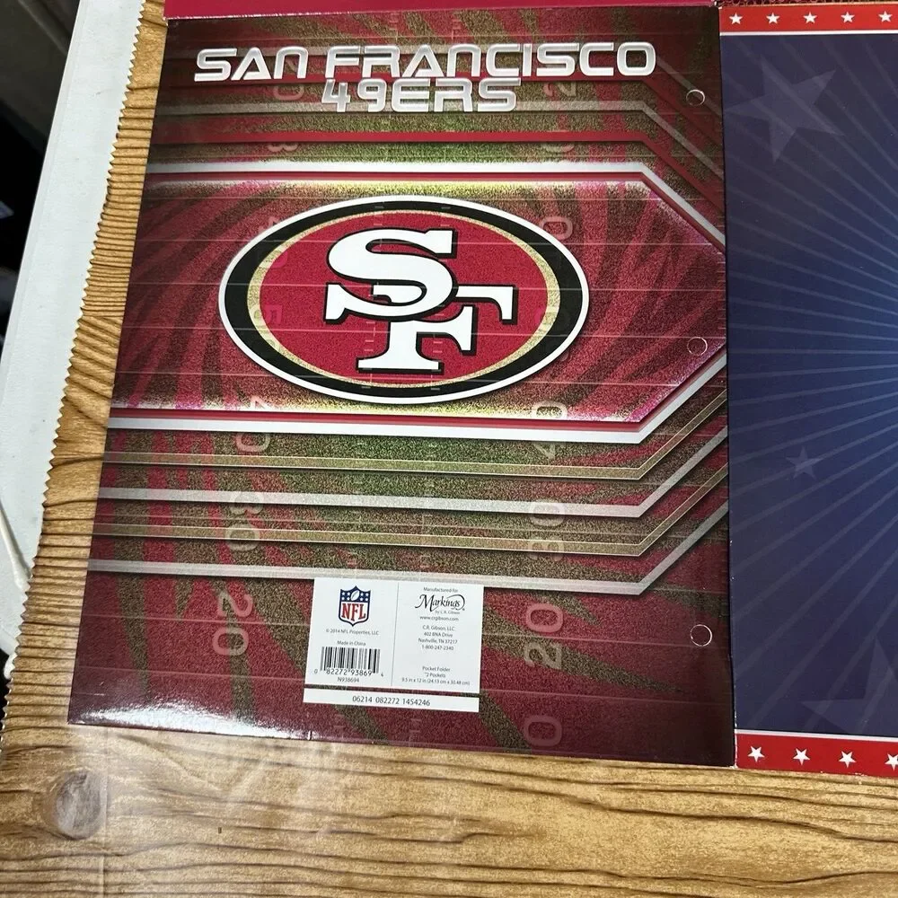 San Francisco Giants 49ers Pocket Folders C.R. Gibson Markings 9.5”x12” School‎